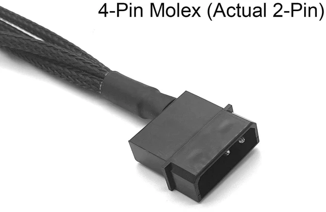 Alt view image 2 of 5 - Molex to 3Pin / 4Pin Fan Adapter, Molex Fan Cable, 4Pin Molex (Actual 2-Pin) to 4 x Fan Splitter Cable, PC Fan Power Adapter Cable for 12V 3-Pin / 4-Pin PC Case Fans, 11.8in