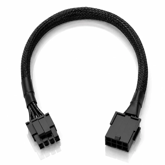 Main image of 8 Pin CPU Power Adapter PCIe 8 Pin Female to CPU 8pin (4+4) Male | 30cm 8 Pin Connector Adapter Converter Sleeved Cable