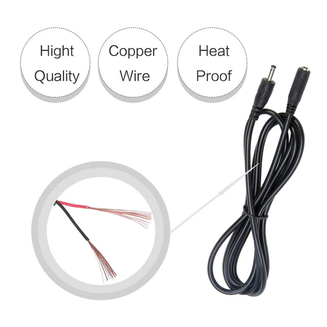 Alt view image 4 of 4 - 3.5mm Power Extension Cable 5ft DC 5 Volt 3.5mmx1.35mm Extension Cord | 3.5x1.35mm Extend Additional 5ft Length 1.5M for DC 5V Power Adapter Wall Charger 3.5mm x 1.35mm DC Plug
