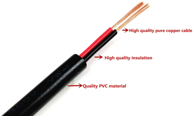 Alt view image 4 of 5 - 2PCS 3.28ft Black 5.5mm x 2.1mm DC Plug Extension Cable for Power Adapter 12v dc Extension 5.5mm x 2.1mm Extension 22AWG