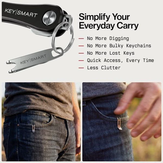 Alt view image 3 of 7 - Nano Clip - Pocket Clip Key Ring Holder - Secure Your Key Chain, Eliminates Pocket Bulge
