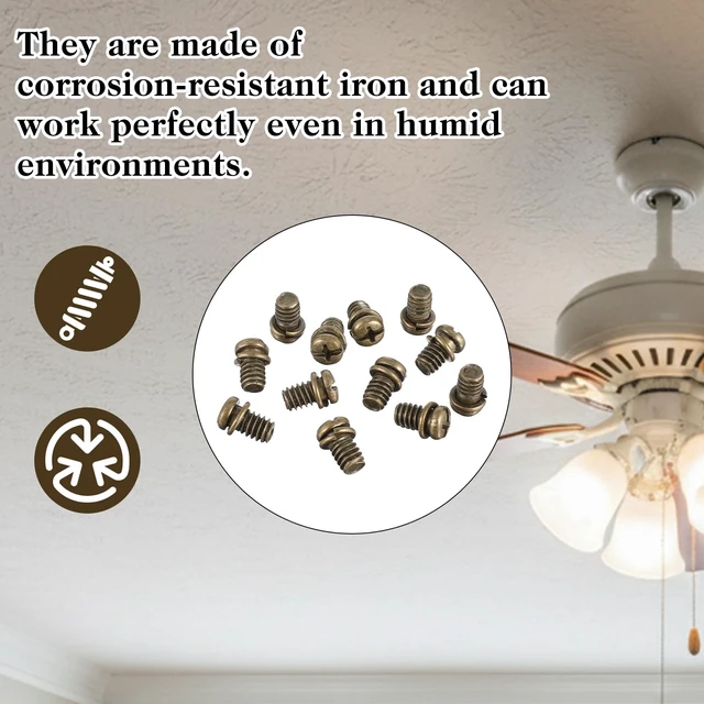 Alt view image 5 of 7 - 30 Pcs Ceiling Fan Blade Screws, 1/4"-20 x 3/8 Carbon Steel Phillips Pan Motor Replacement Screw for Lighting Ceiling Fan Blades Fans Light Cover Screw Cap