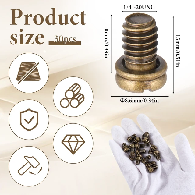 Alt view image 2 of 7 - 30Pcs Ceiling Fan Blade Screws, 1/4"-20 X 3/8 Ceiling Fan Blade Screws Replacement Carbon Steel Fasteners Bolts Pan Head Phillips Machine Screw for Lighting Ceilings Fans Light Cover Screw Cap