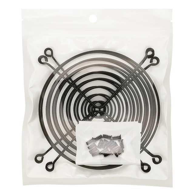 Alt view image 7 of 7 - 120mm Computer Fan Grills with Screws, Black Color, 4 Pack | Desktop Computer Cooling Fan Dust Filter Cover, Fan Protector Guard for 120mm Fans