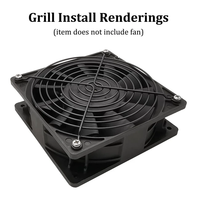 Alt view image 5 of 7 - 120mm Computer Fan Grills with Screws, Black Color, 4 Pack | Desktop Computer Cooling Fan Dust Filter Cover, Fan Protector Guard for 120mm Fans