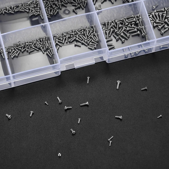 Alt view image 6 of 7 - 800Pcs Tiny Screws for Electronics, Micro Small Pan Head Machine Screws Assortment Kit for Eyeglasses, Watches, Clocks, Mobile Phone, M1/M1.2/M1.4/M1.6/M1.7 (800)