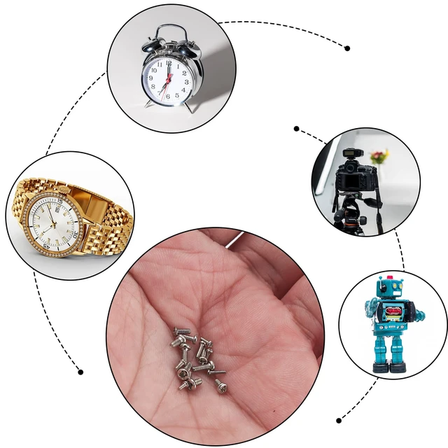 Alt view image 7 of 7 - 800Pcs Tiny Screws for Electronics, Micro Small Pan Head Machine Screws Assortment Kit for Eyeglasses, Watches, Clocks, Mobile Phone, M1/M1.2/M1.4/M1.6/M1.7 (800)