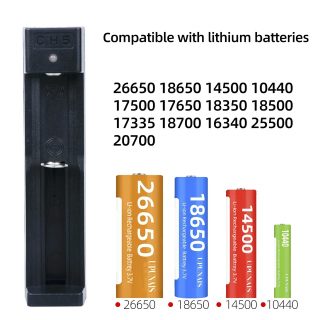 Alt view image 2 of 7 - 18650 Battery Charger, Suitable for Lithium Battery 18650 20700 10440 14500 18500 16340 17500 Battery Charger, USB Single Slot li-ion Rechargeable Battery Charger (Battery not Included)
