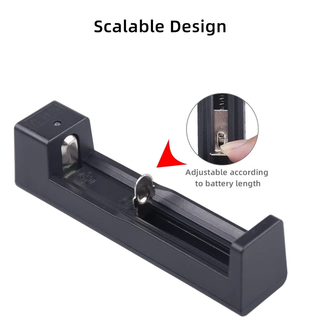 Alt view image 3 of 7 - 18650 Battery Charger, Suitable for Lithium Battery 18650 20700 10440 14500 18500 16340 17500 Battery Charger, USB Single Slot li-ion Rechargeable Battery Charger (Battery not Included)