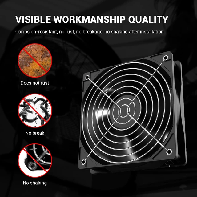 Alt view image 4 of 7 - Fan Finger Grill 140mm PC Fan Grill Guard, 2 Pack CPU Case Metal Grills Protector Guard with Screw for 140x140mm F-an Protective Cover DIY, PC Computer Case Fans, Exhaust Fans (Silver)