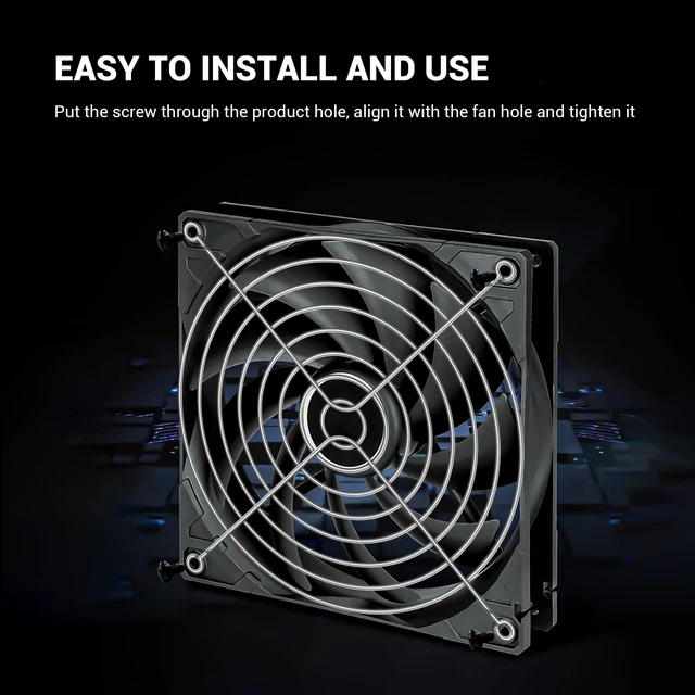 Alt view image 6 of 7 - Fan Finger Grill 140mm PC Fan Grill Guard, 2 Pack CPU Case Metal Grills Protector Guard with Screw for 140x140mm F-an Protective Cover DIY, PC Computer Case Fans, Exhaust Fans (Silver)