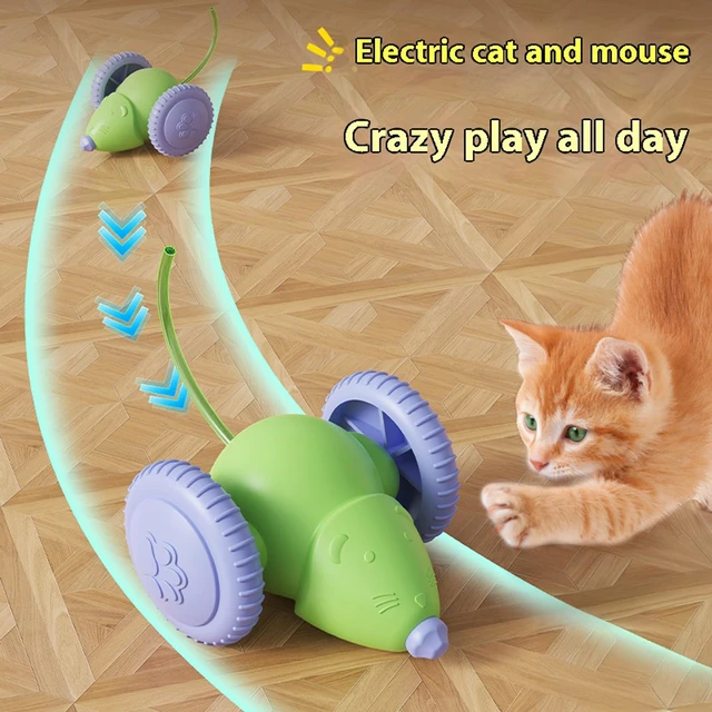 Alt view image 2 of 7 - Cat Toys for Indoor Cats,Automatic Moving Kitten Toys,Cat Balls | Cat Mouse Toy with Tail Lights,Cat Toys for Bored Indoor Adult Cats,Cat Enrichment,Smart Electric Tails for Chasing Pet Toys