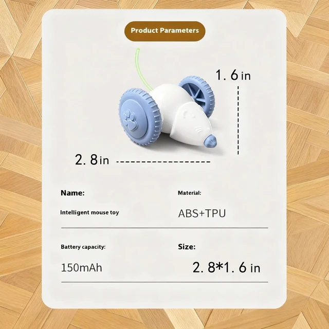 Alt view image 3 of 7 - Cat Toys for Indoor Cats,Automatic Moving Kitten Toys,Cat Balls | Cat Mouse Toy with Tail Lights,Cat Toys for Bored Indoor Adult Cats,Cat Enrichment,Smart Electric Tails for Chasing Pet Toys