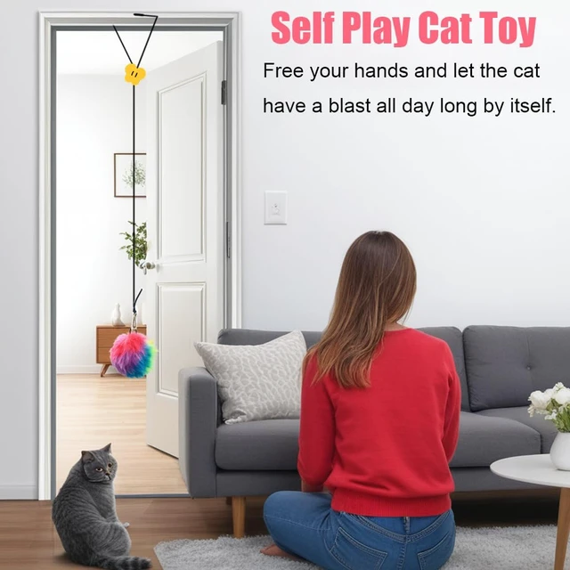 Alt view image 2 of 7 - Interactive Cat Toys, Independent Play Hanging Door Cat Toys for Indoor Cats Kitten Exercise Toy for Bored Cats