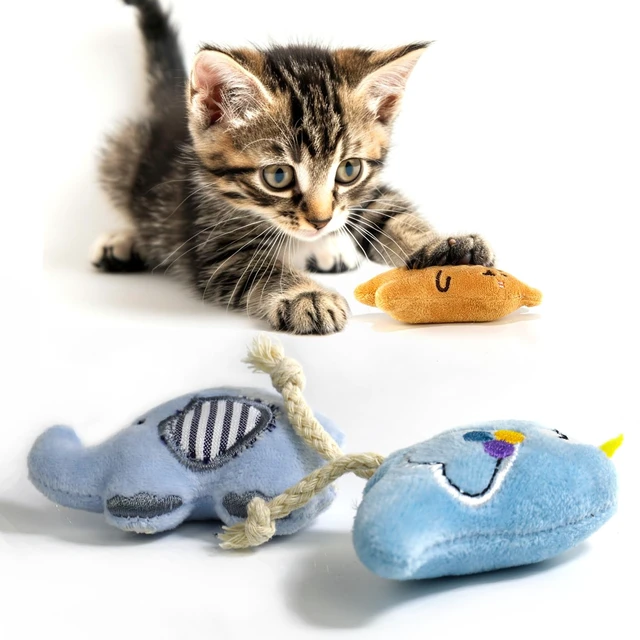 Alt view image 7 of 7 - Cat Toys, Interactive Cats Toy for Indoor Cats, Soft and Durable Crinkle Sound Catnip Toys, Catnip Filled Mouse Cat Teething Chew Toy (Pack of 6)