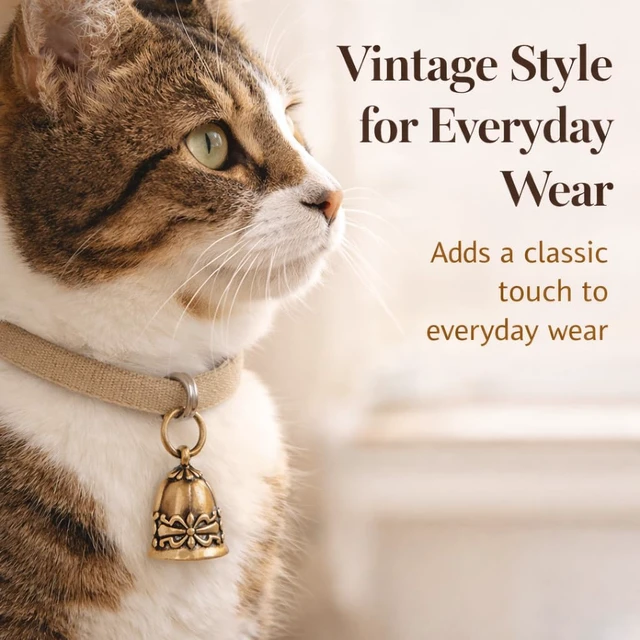 Alt view image 4 of 7 - Copper Collar Bell for Small Pet, 0.7 inch Bell for Cats and Dogs,Noise NOT LOUD Come with Silver Pet Anti-Lost ID Pendant Tags (2Set)