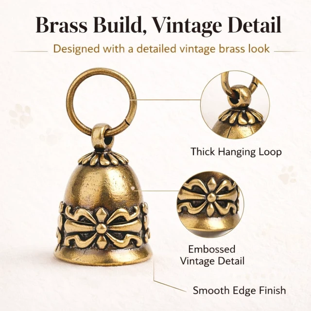 Alt view image 6 of 7 - Copper Collar Bell for Small Pet, 0.7 inch Bell for Cats and Dogs,Noise NOT LOUD Come with Silver Pet Anti-Lost ID Pendant Tags (2Set)