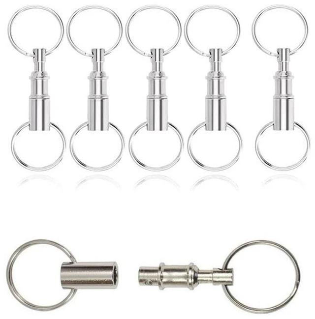 Main image of 5 Pack Quick Release Pull Apart Keychains, Detachable Split Key Rings for Car Key Separation Car Fob Keys House Key Padlock Keys Lock Key RFID Key Tags