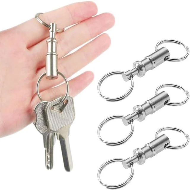 Alt view image 5 of 7 - 5 Pack Quick Release Pull Apart Keychains, Detachable Split Key Rings for Car Key Separation Car Fob Keys House Key Padlock Keys Lock Key RFID Key Tags