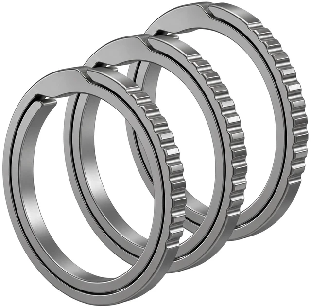 Main image of 3 Pcs Titanium Keychain Rings Easy Open Side Push Carabiner Dog Tag | Heavy Duty Bulk Keyrings, No Nail Damage, for Men Women, Car Key Fob, Zipper Bag Pendant