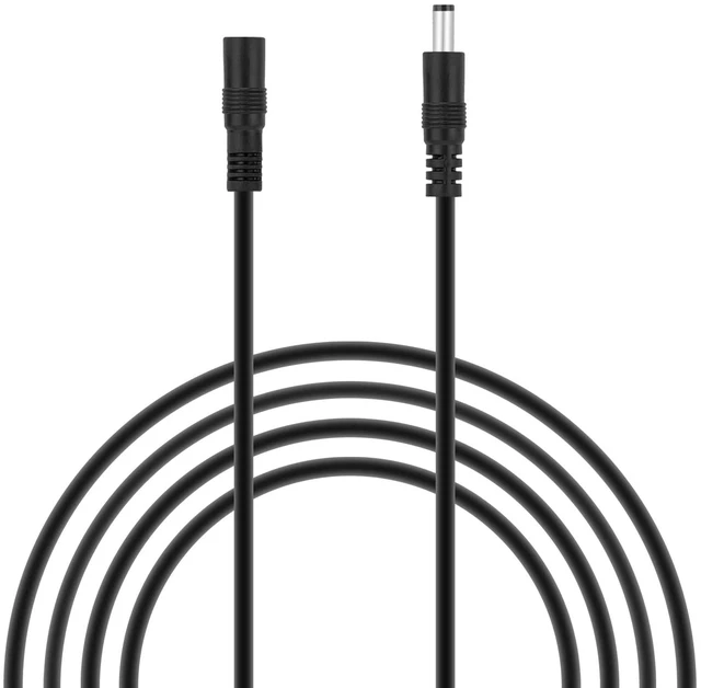 Main image of 20AWG 10Ft 2.1mm x 5.5mm Male to Female DC Extension Wire Power Jack Adapter Barrel Plug Cable, Extension Wire for CCTV Security Camera, DVR, HDVD, LED Strip Light, Low Voltage Application