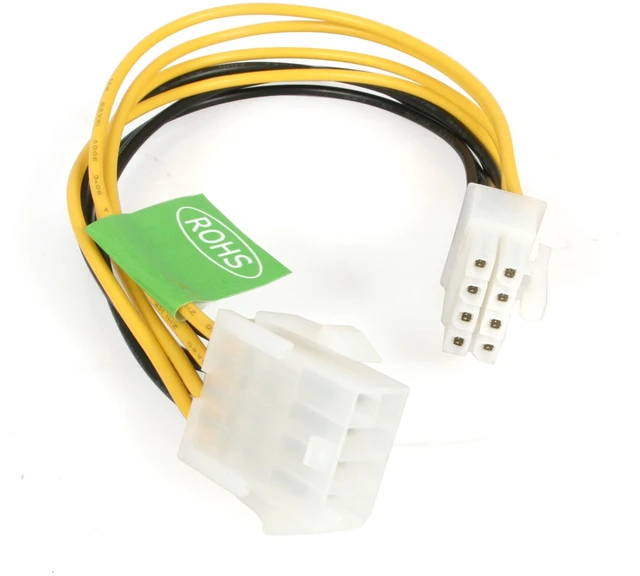 Main image of 8in EPS 8 Pin Power Extension Cable (EPS8EXT) | 8 pin EPS12V (F) to 8 pin EPS12V (M), Female to Male, 8 pin EPS12V (F) to 8 pin EPS12V (M) (7.9in)
