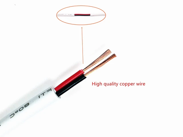 Alt view image 3 of 5 - 2pcs/Pack 3m/9.84ft White 5.5mm x 2.1mm DC Plug Extension Cable for Power Adapter DC Power 12V 5.5mm x 2.1mm Barrel Male Plug Connector