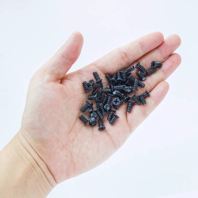 Alt view image 4 of 7 - 200PCS M5x10 Black Zinc Phillips Flat Head Computer Replacement Screws Case Fan Screws Computer Cooling Fan Mount Screws Self-Tapping Screws