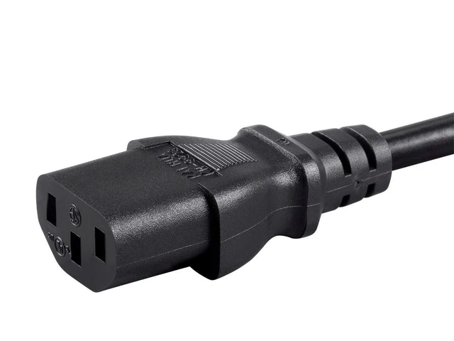 Alt view image 4 of 6 - Extension Cord - IEC 60320 C14 to IEC 60320 C13, 10 Amp, 1250 Watt, 3-Prong, 18AWG, 4 Feet, Black