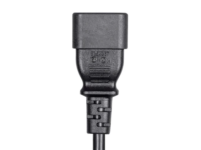 Alt view image 5 of 6 - Extension Cord - IEC 60320 C14 to IEC 60320 C13, 10 Amp, 1250 Watt, 3-Prong, 18AWG, 4 Feet, Black