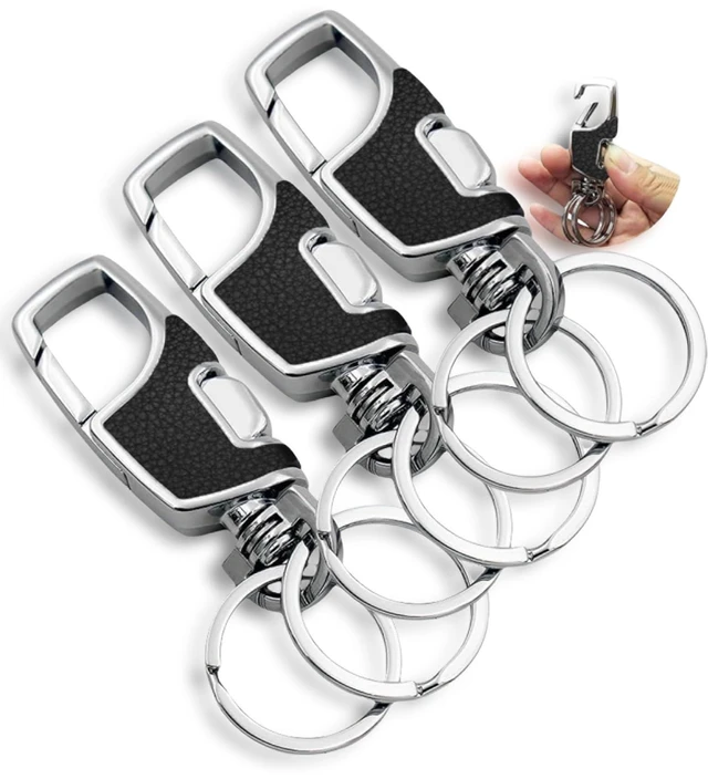 Main image of 3pcs Heavy Duty Key Chain, 3 Pack Car Key Chains with 2 Metal Key Rings Carabiner Keychains