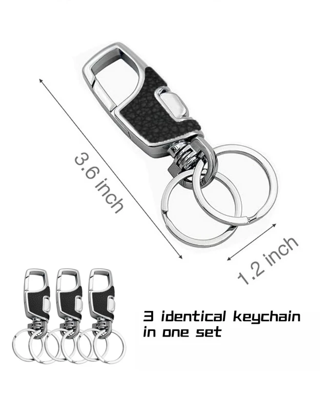 Alt view image 6 of 6 - 3pcs Heavy Duty Key Chain, 3 Pack Car Key Chains with 2 Metal Key Rings Carabiner Keychains