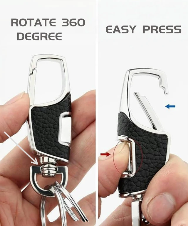 Alt view image 4 of 6 - 3pcs Heavy Duty Key Chain, 3 Pack Car Key Chains with 2 Metal Key Rings Carabiner Keychains