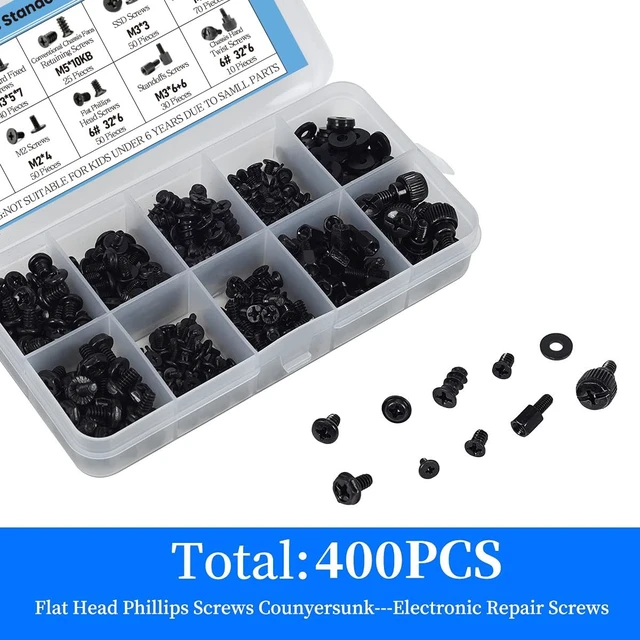 Alt view image 6 of 7 - 400PCS Computer Screws Motherboard Standoffs Assortment Kit for Universal Motherboard, HDD, SSD, Hard Drive,Fan, Power Supply, Graphics, PC Case for DIY & Repair