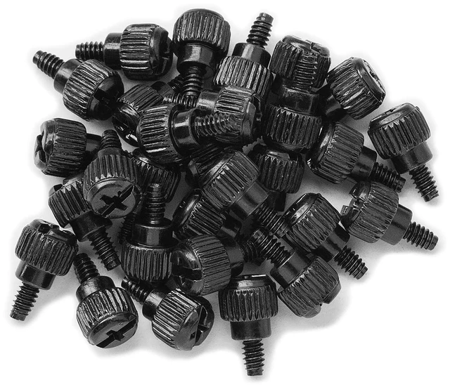 Main image of 50PCS 6#-32x6 M3.5 PC Computer Case Thumbscrews Thumb Screws Black Zinc for Hard Drive Computer Case Motherboard Fan Power Graphics