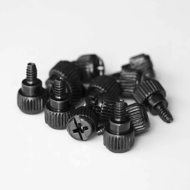 Alt view image 3 of 4 - 50PCS 6#-32x6 M3.5 PC Computer Case Thumbscrews Thumb Screws Black Zinc for Hard Drive Computer Case Motherboard Fan Power Graphics