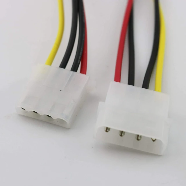 Alt view image 4 of 6 - 2pcs 50cm/1.5ft IDE 4 PIN Molex LP4 Power Extension Cable Male to Female Jack Extension Adapter Cable LP4 4 pin Molex Power Connector