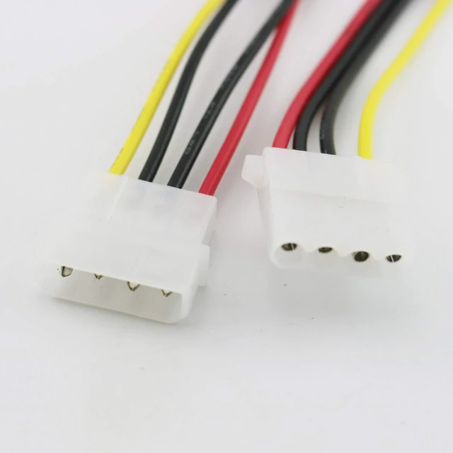 Alt view image 3 of 6 - 2pcs 50cm/1.5ft IDE 4 PIN Molex LP4 Power Extension Cable Male to Female Jack Extension Adapter Cable LP4 4 pin Molex Power Connector