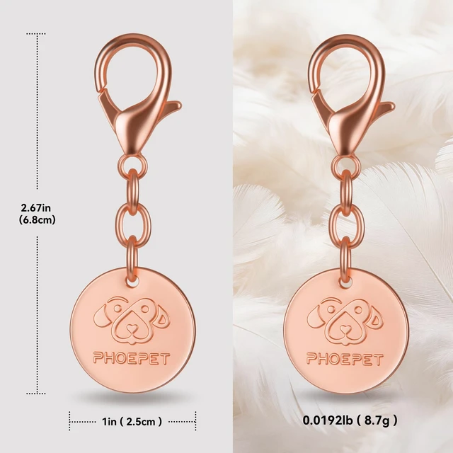 Alt view image 6 of 7 - QR Code Pet ID Tag for Dog and Cat Collar Scan | for Instant Owner Alerts & Emergency Contact, Modifiable Online Pet Profile, No App Needed, Waterproof Zinc Alloy(Rose Gold)