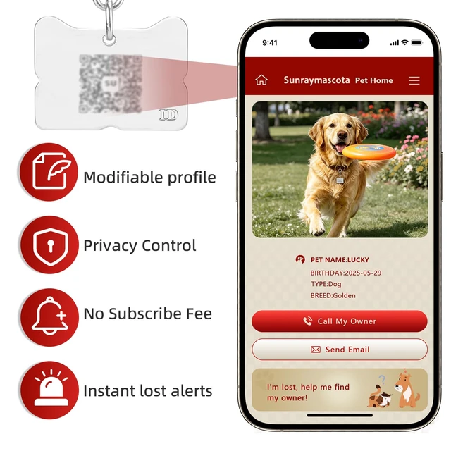 Alt view image 4 of 7 - QR Code Dog Tag, Silent Zinc Alloy Pet ID Tag,Scan for Alerts | Satin Silver, Personalized QR tag, Lightweight, Modifiable Online Pet Profile, Multiple Emergency Contacts, No App Needed