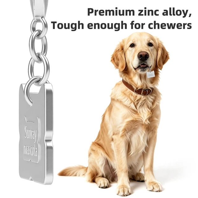 Alt view image 7 of 7 - QR Code Dog Tag, Silent Zinc Alloy Pet ID Tag,Scan for Alerts | Satin Silver, Personalized QR tag, Lightweight, Modifiable Online Pet Profile, Multiple Emergency Contacts, No App Needed