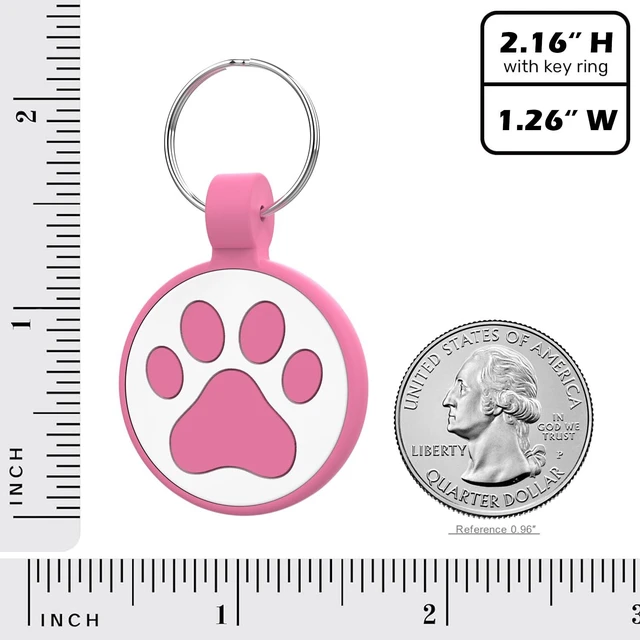 Alt view image 5 of 7 - Personalized Dog Tag, Laser Engraving QR Code, Silicone Dog ID Tag, Pet Online Profile, Scan QR Code Send Location, Collar Harness Accessories (Medium to Large Breeds - 1.25", Rose)