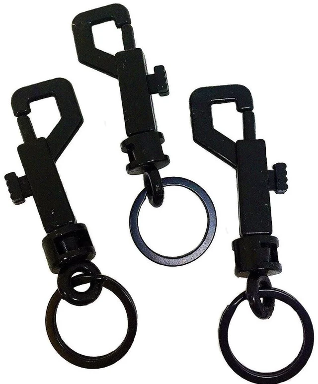 Main image of 3 Pcs swivel snap Bolt Keychain clips Keychain hooks. Lightweight & Durable clasp with hook for Keys, Key Chains, Tags and Lanyards. 2.75"x0.83" Plastic Spring keychain clasp come with key rings.