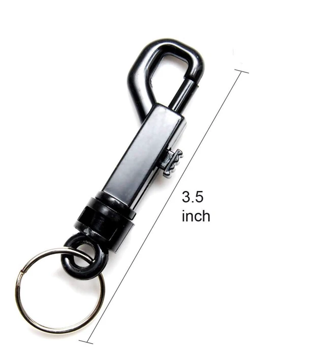 Alt view image 4 of 6 - 3 Pcs swivel snap Bolt Keychain clips Keychain hooks. Lightweight & Durable clasp with hook for Keys, Key Chains, Tags and Lanyards. 2.75"x0.83" Plastic Spring keychain clasp come with key rings.