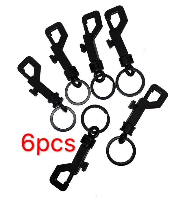 Alt view image 5 of 6 - 3 Pcs swivel snap Bolt Keychain clips Keychain hooks. Lightweight & Durable clasp with hook for Keys, Key Chains, Tags and Lanyards. 2.75"x0.83" Plastic Spring keychain clasp come with key rings.
