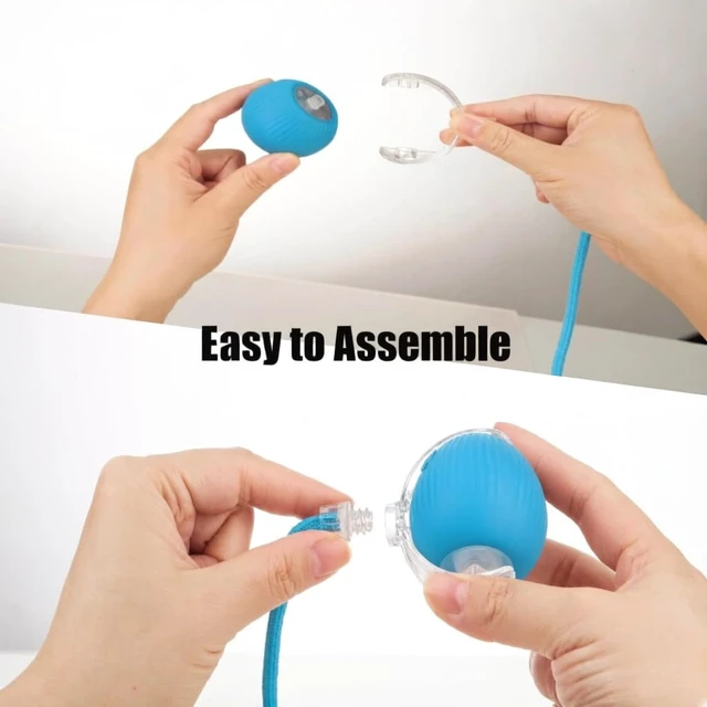 Alt view image 6 of 6 - Interactive Dog Cat Toy Ball, Upgraded Rechargable Smart Automatic Rolling Pet Ball with Tail, Fast Moving Toy for Bored Indoor Kitty Puppy- Blue