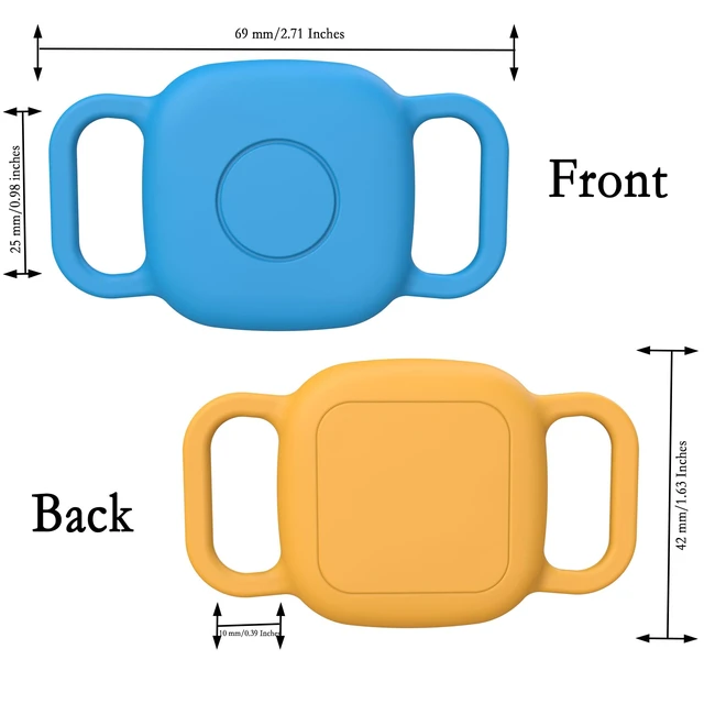 Alt view image 2 of 7 - Waterproof Dog Collar Holder Case for Tile Mate 2024/2022 Tracker, 2 Pack Anti Lost Soft Silicone Case for cat pet Necklace, Protective Cover Accessories for Tile Tracker (Blue/Orange)