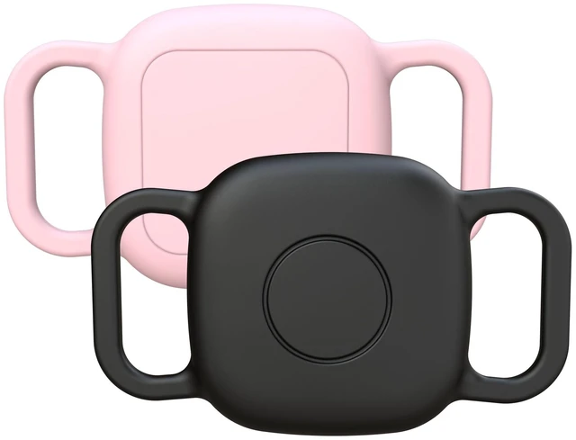 Main image of Waterproof Dog Collar Holder Case for Tile Mate 2024/2022 Tracker,2 Pack Anti Scratch Soft Silicone Case for cat pet Necklace, Protective Cover Accessories for Tile Tracker (Black/Pink)