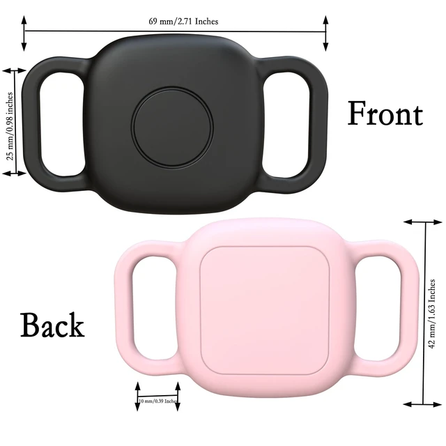 Alt view image 2 of 7 - Waterproof Dog Collar Holder Case for Tile Mate 2024/2022 Tracker,2 Pack Anti Scratch Soft Silicone Case for cat pet Necklace, Protective Cover Accessories for Tile Tracker (Black/Pink)