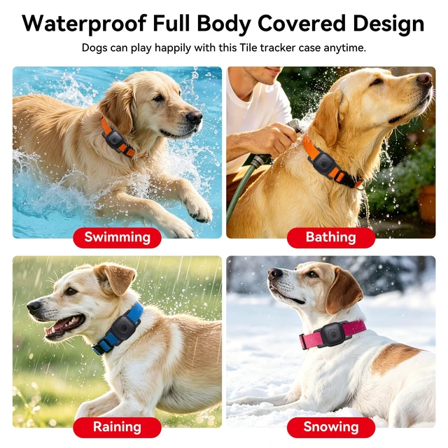 Alt view image 3 of 7 - 2 Pack Dog Collar Holder Case for UGREEN FineTrack Tracker Tags, Waterproof & Anti-Lost, Durable Silicone Case for UGREEN Tags for Cat & Pet Collars, Lightweight, Easy to Install, Black
